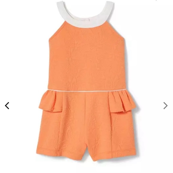 Janie and Jack Orange Textured Romper Size 7 - Picture 1 of 5
